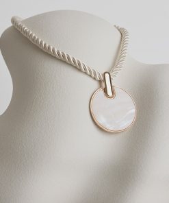 Chunky Cord Necklace with Mother-of-Pearl Pendant