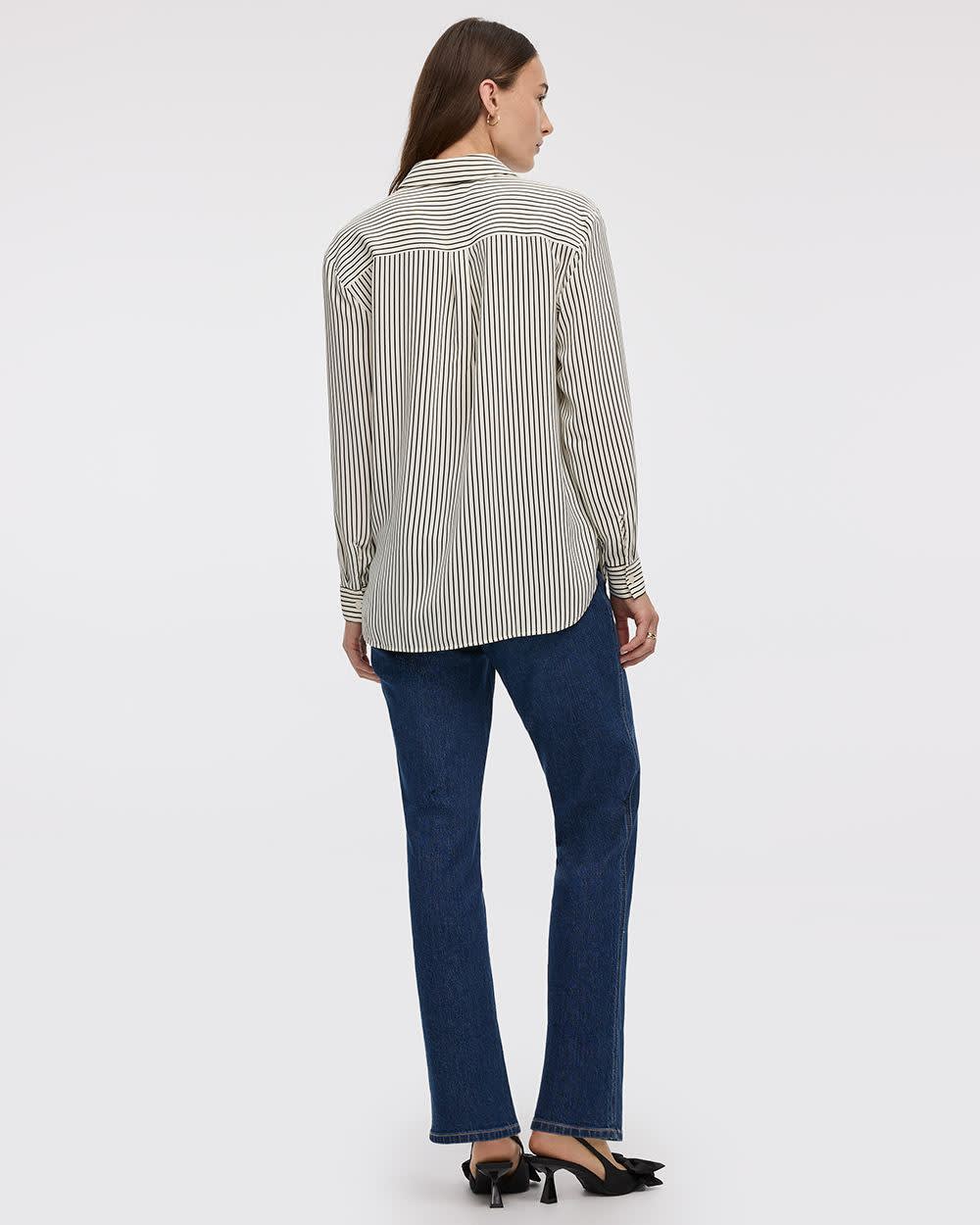 Long-Sleeve Buttoned-Down Blouse - Image 18