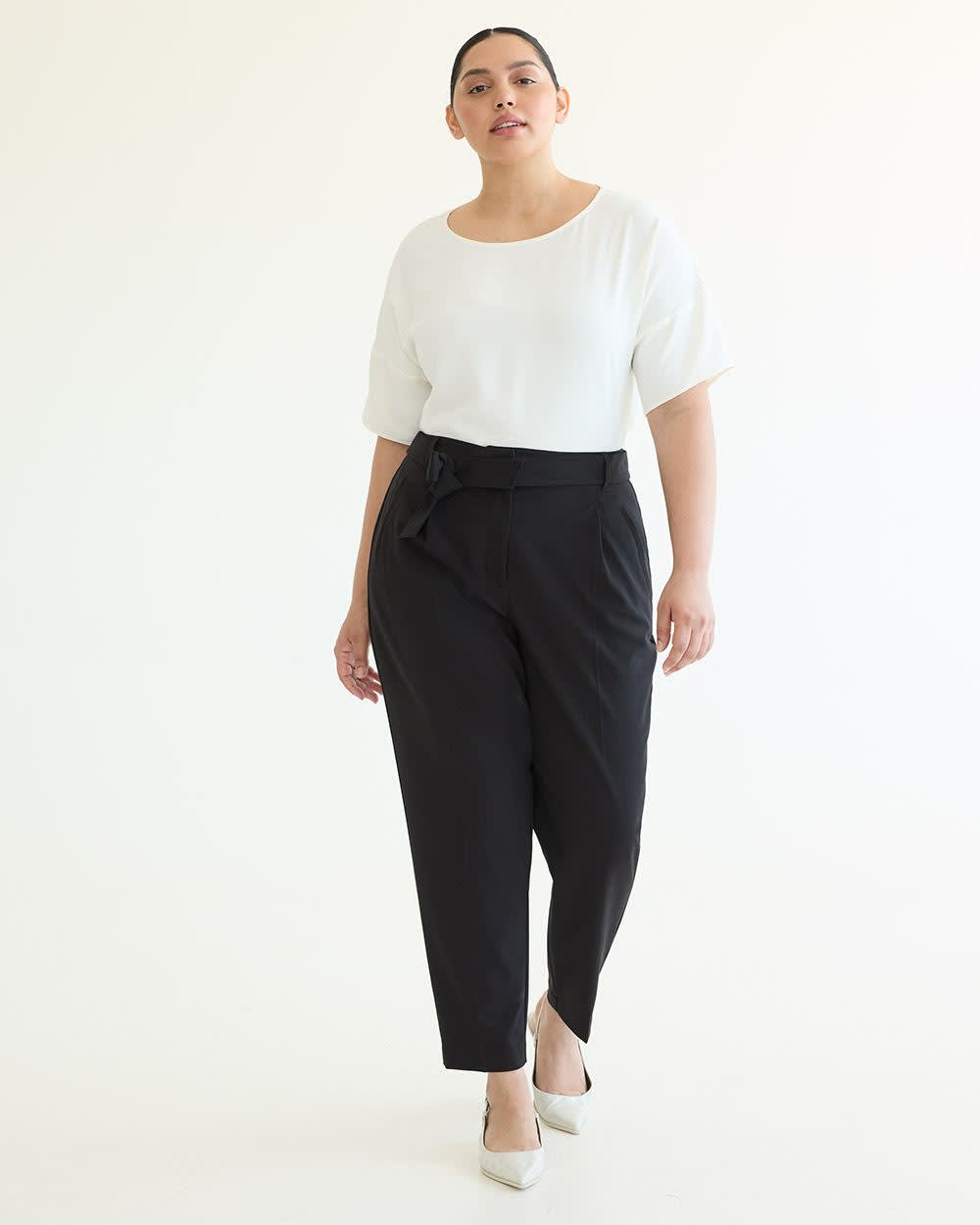 Tapered-Leg High-Rise Pant with Sash - Curvy Fit - The Timeless - Image 3