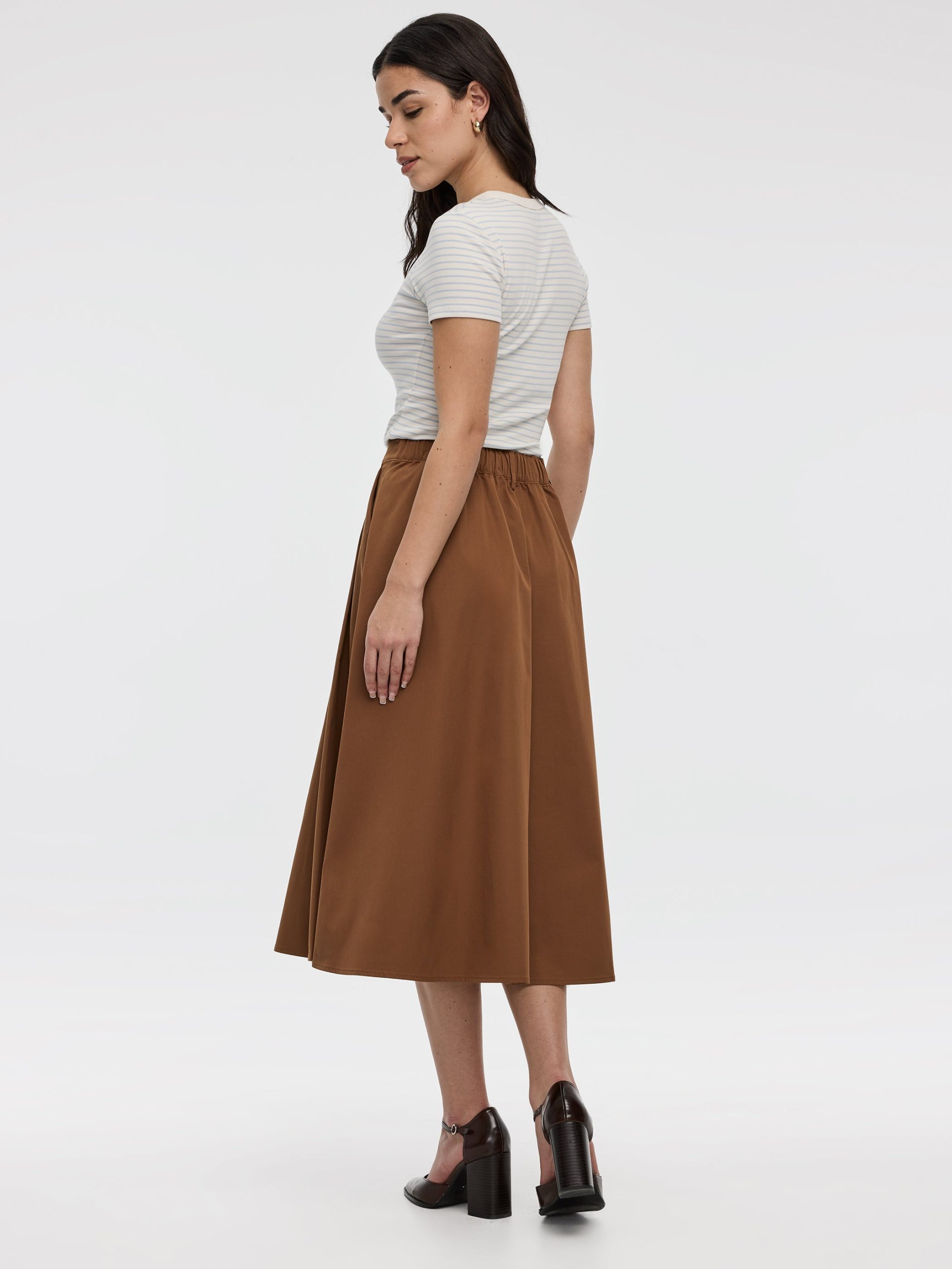 Pleated A-Line Midi Skirt - Image 4