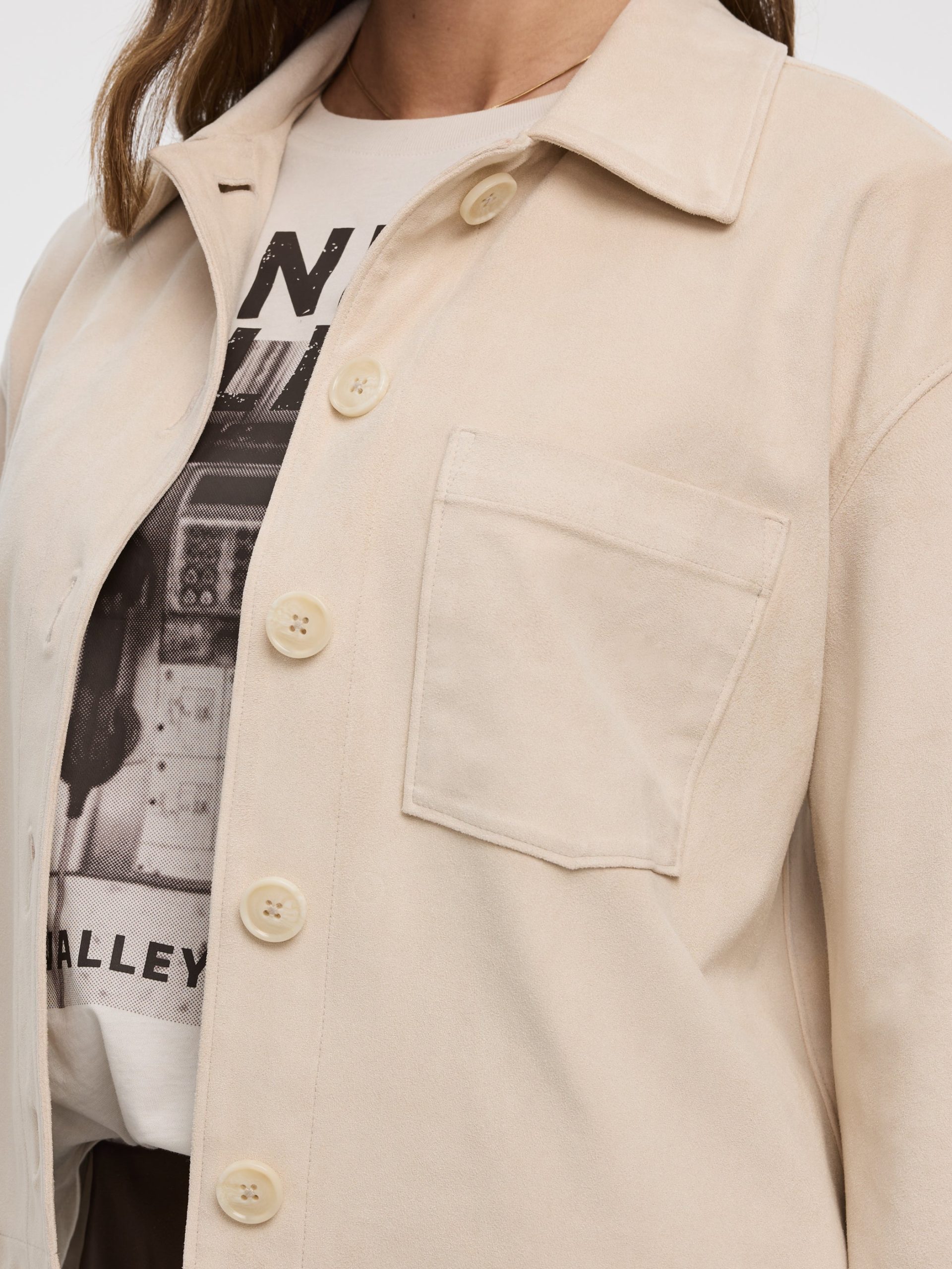 Cropped Faux-Suede Jacket - Image 2