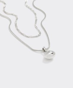 Double-Chain Necklace with Metal Pendant