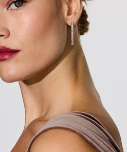 Baguette Earrings with Glass Stones