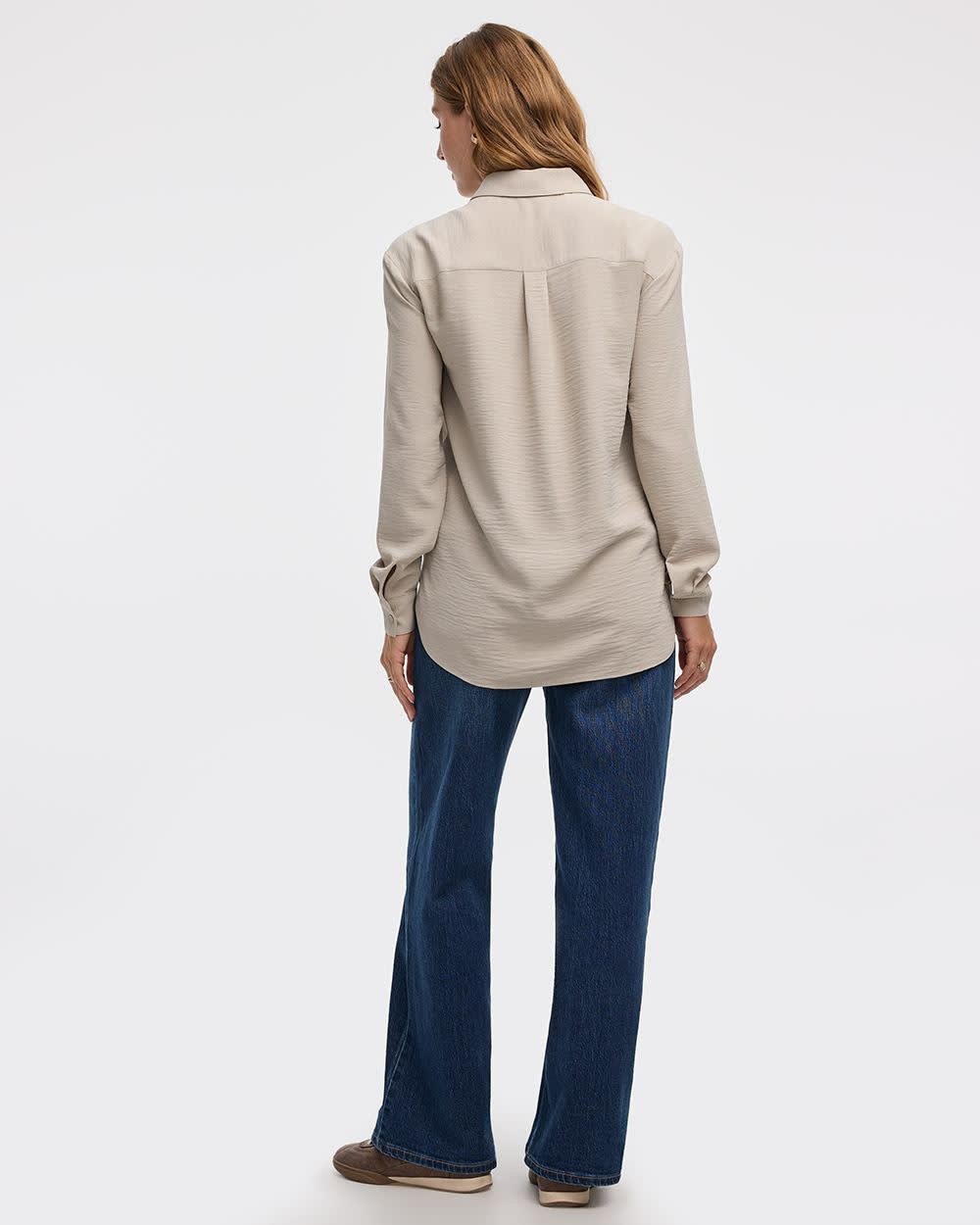 Long-Sleeve Buttoned-Down Blouse - Image 10