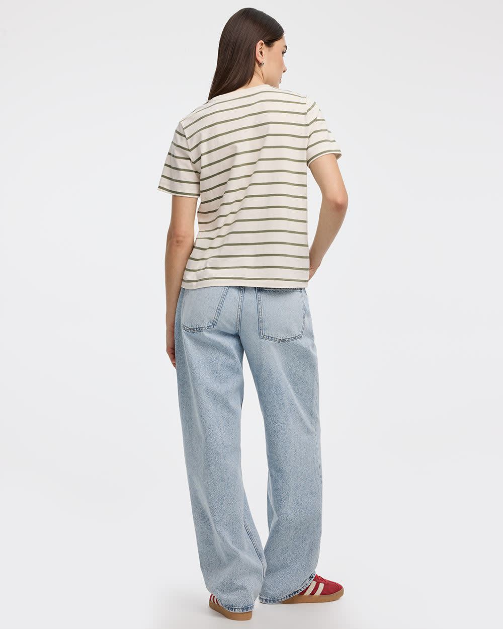 Boyfriend Crew-Neck Striped T-Shirt - R Essentials - Image 2