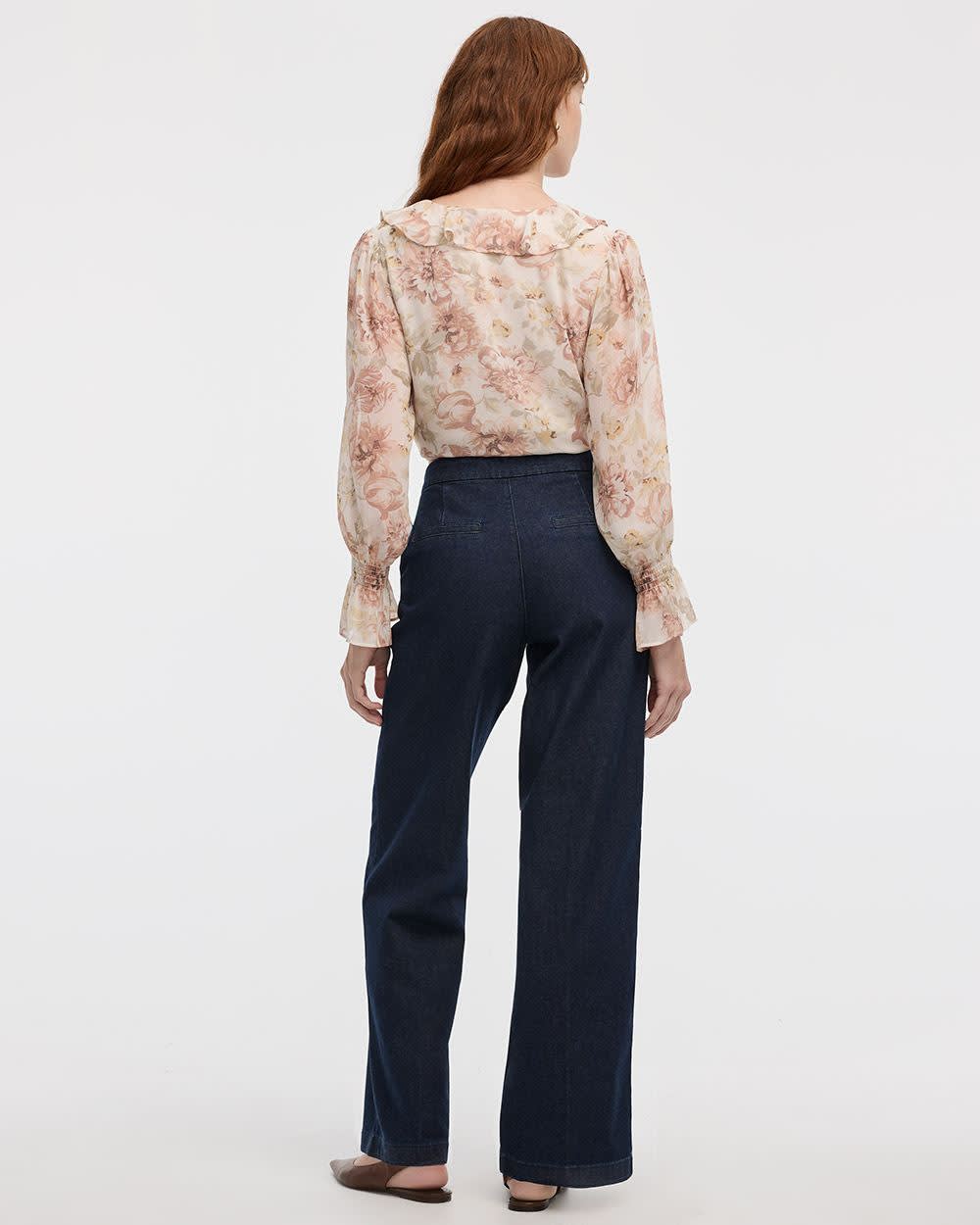 Wide-Leg Mid-Rise Denim Trousers - Image 2