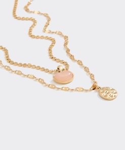 Two-Chain Short Necklace with Pendants