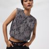 Crew-Neck Plissé-Knit Tank