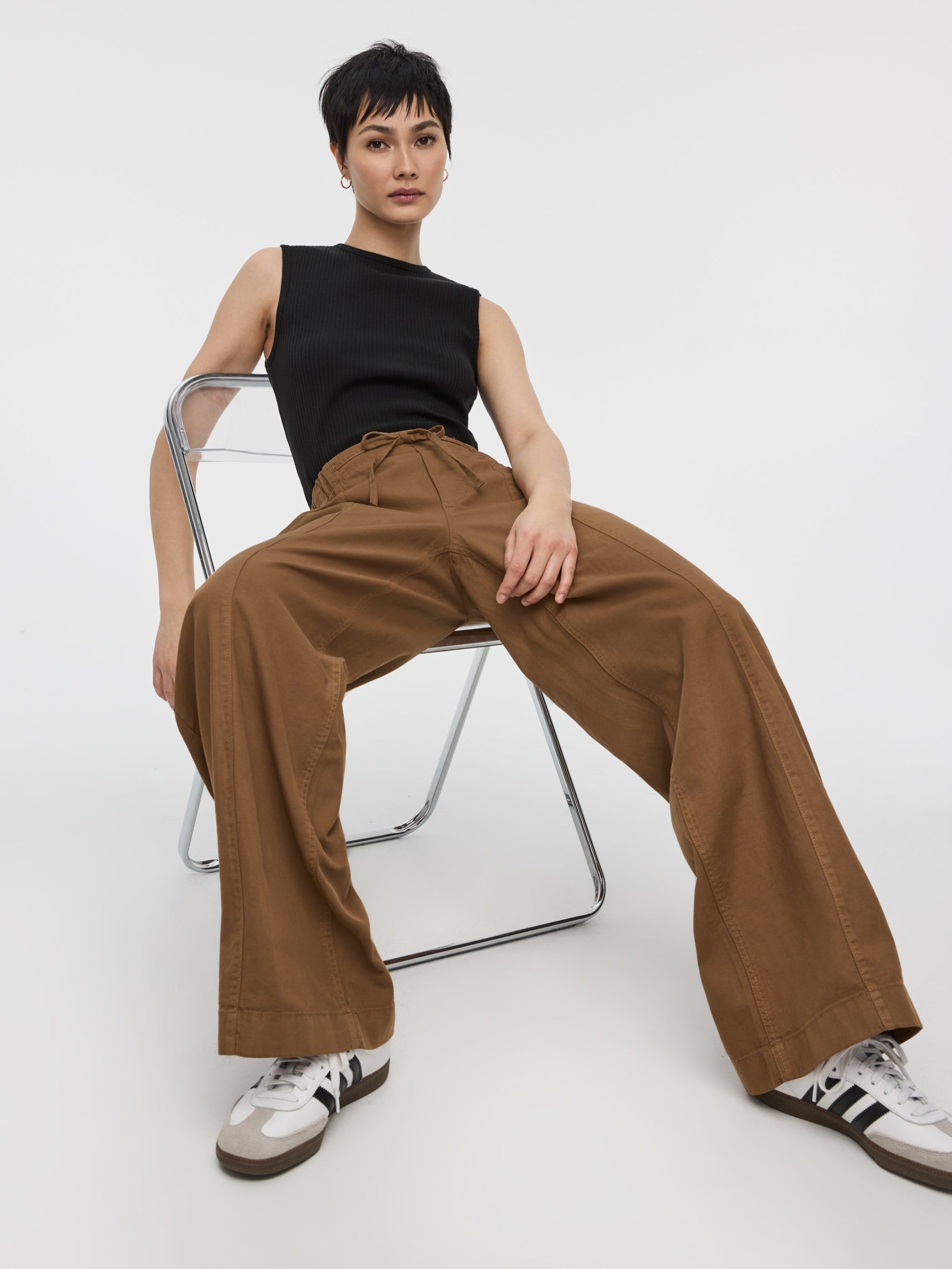 Pull-On High-Rise Linen-Blend Pant - Image 5