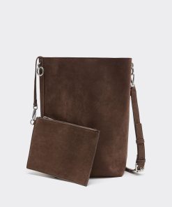 Faux Suede Bucket Bag