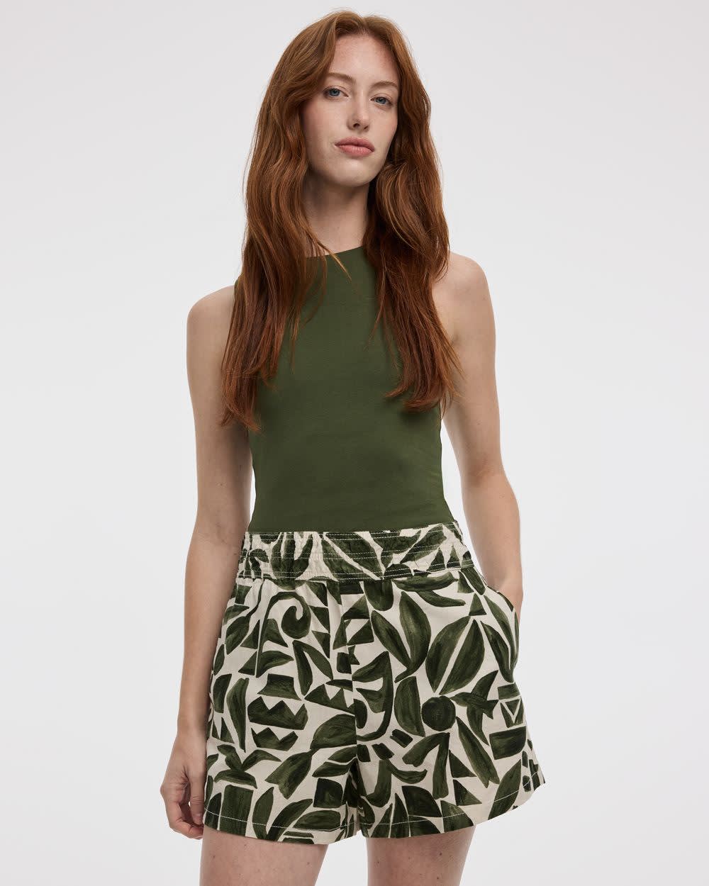 Linen-Blend Shorts with Elastic Waistband - Image 5