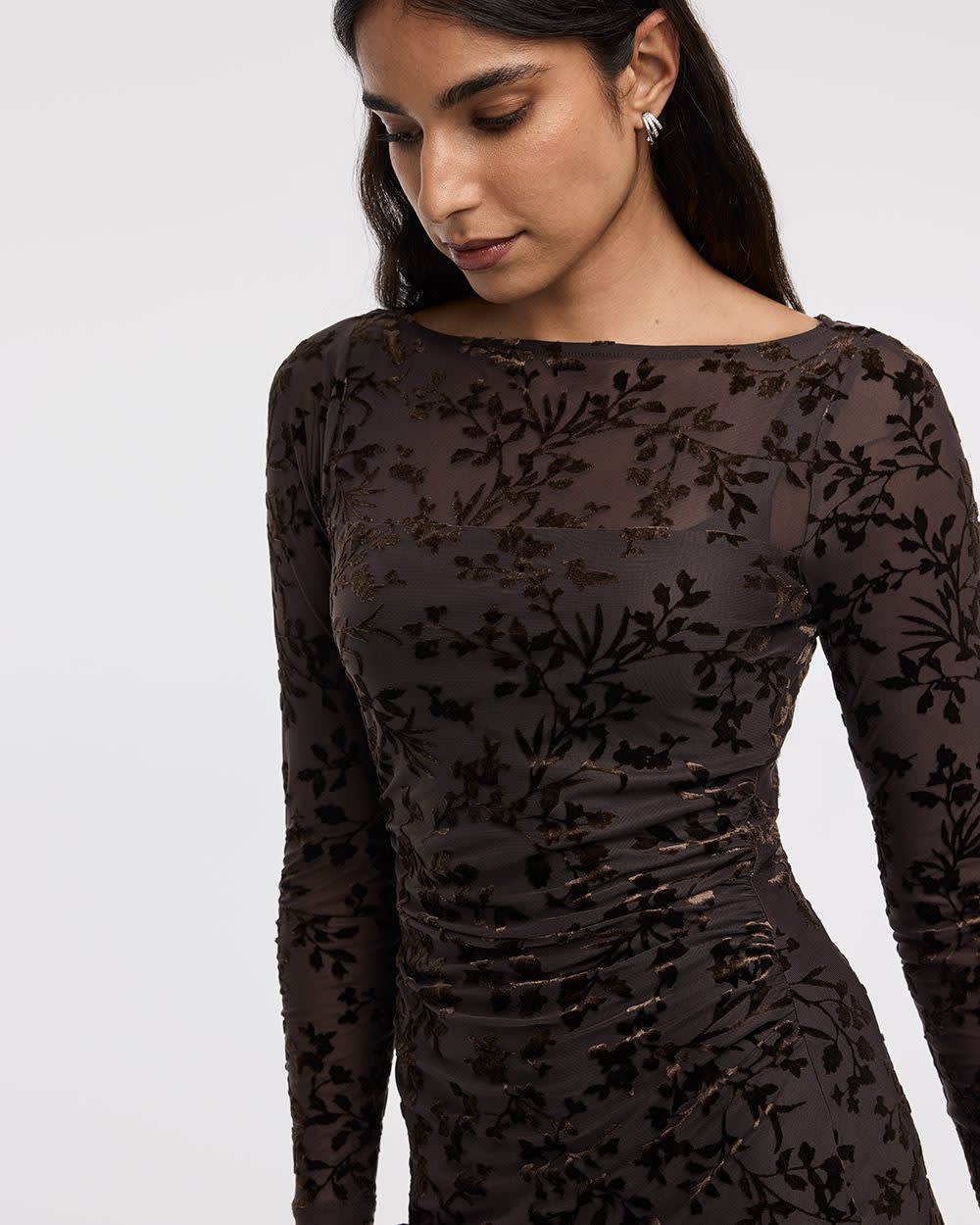 Long-Sleeve Bodycon Mini Dress - Image 8