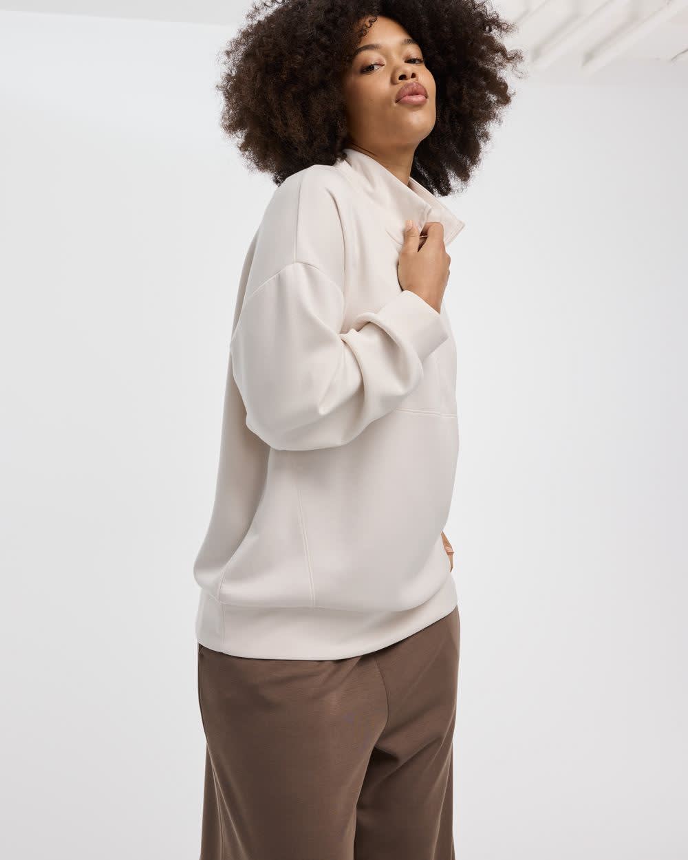 Half-Zip Mock-Neck Pullover - HYLUX Hyba - Image 6