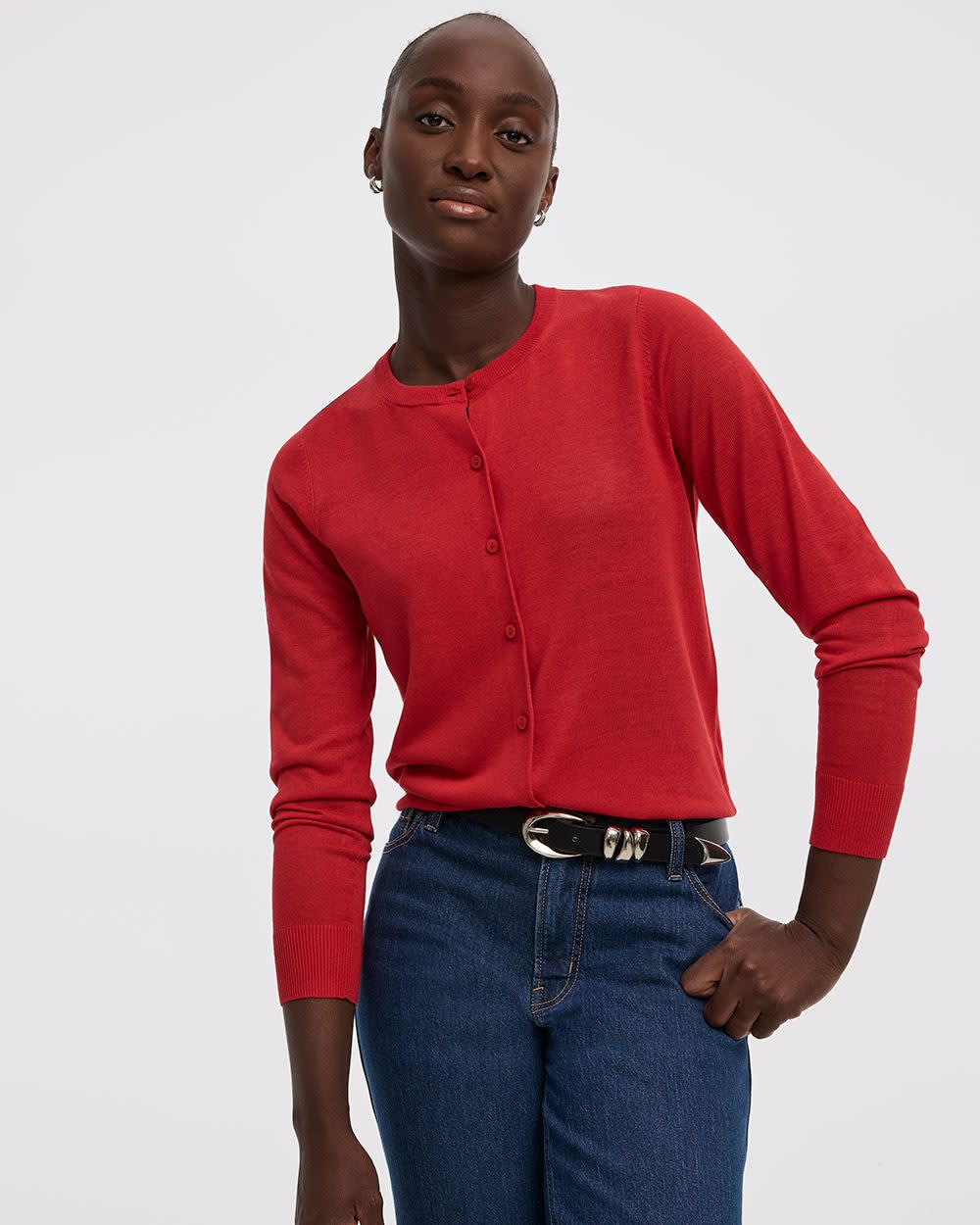 Crew-Neck Cardigan - R Essentials - Image 14