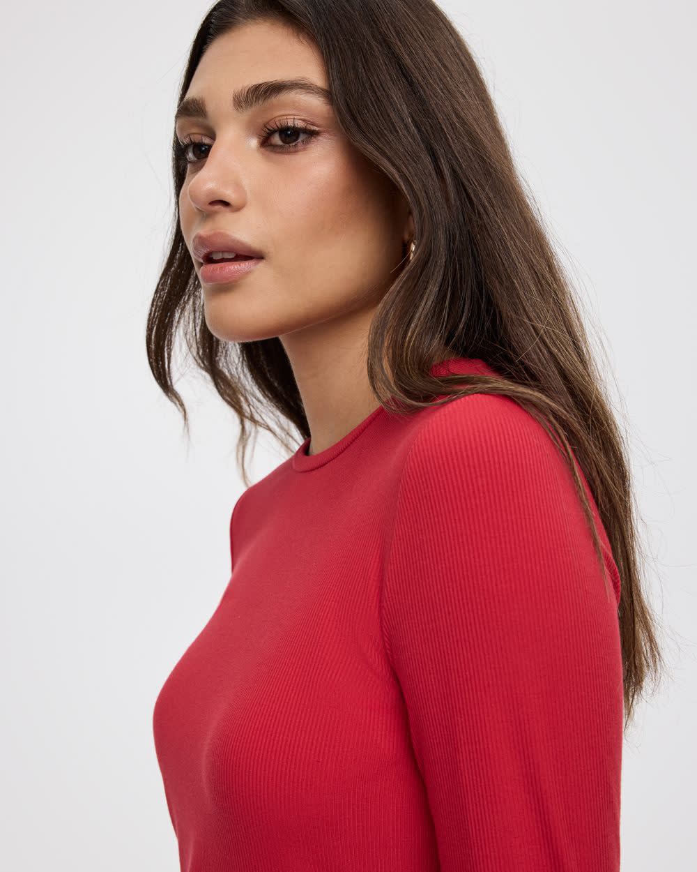 Long-Sleeve Crew-Neck Ribbed Tee - R Essentials - Image 20