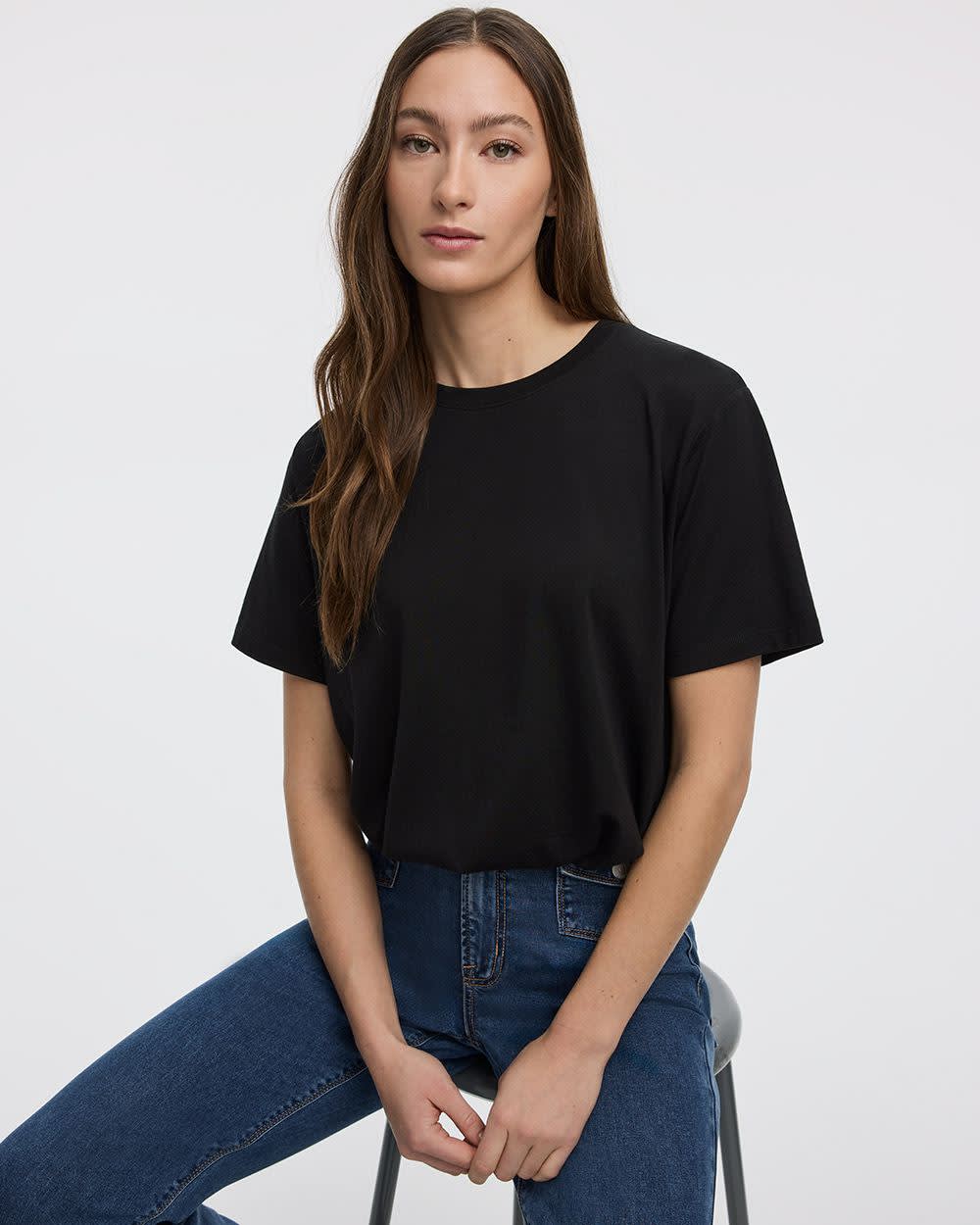 Crew-Neck Tee with Bubble Hem - Image 3