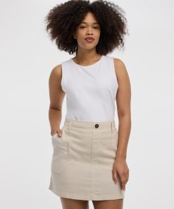 Linen-Blend Skort