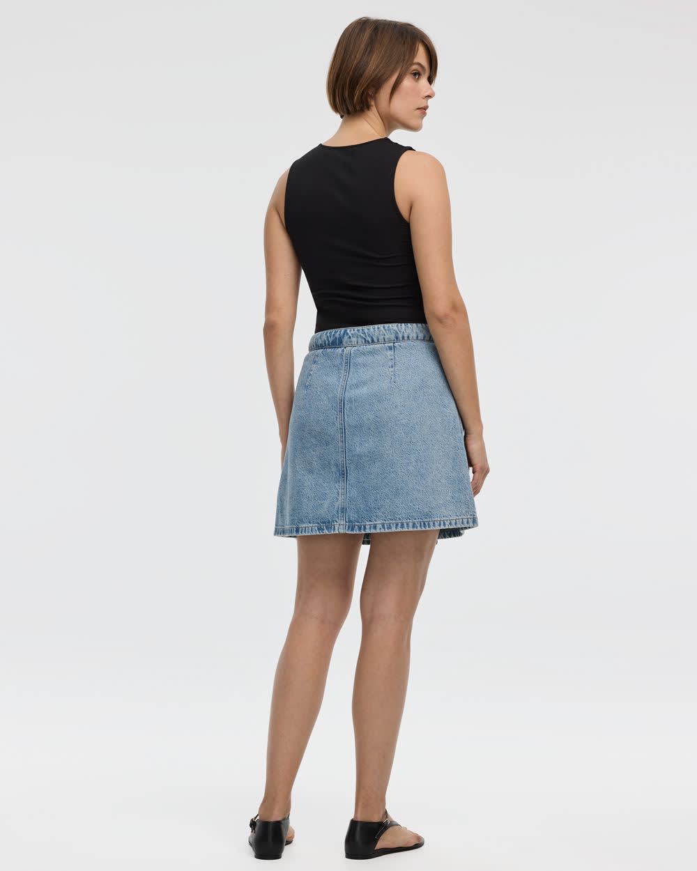 Wrap Denim Skort - Image 2