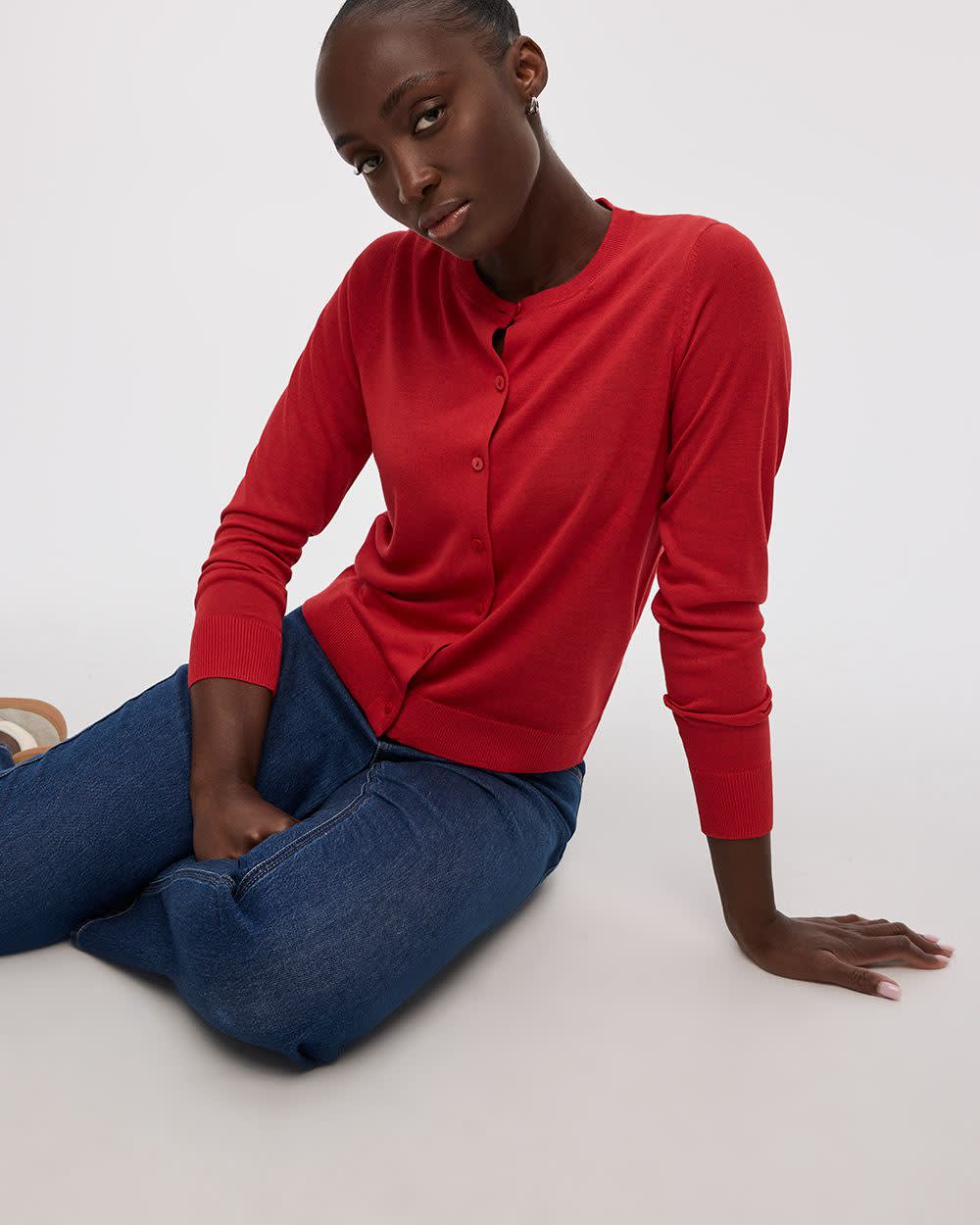 Crew-Neck Cardigan - R Essentials - Image 16