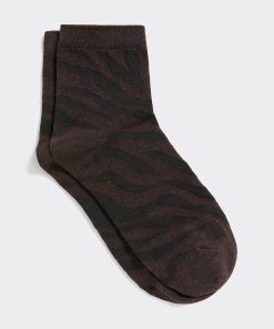 Anklet Socks with Zebra Print