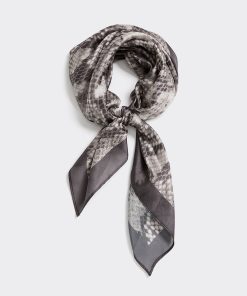 Square Scarf with Snakeskin Print