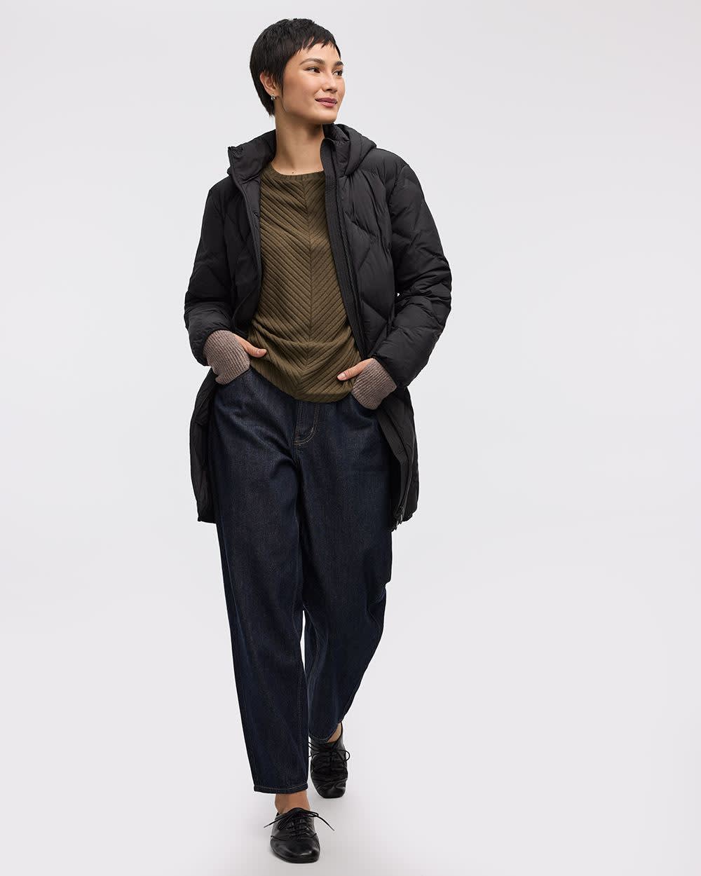 Long Hooded Puffer Jacket - Image 3