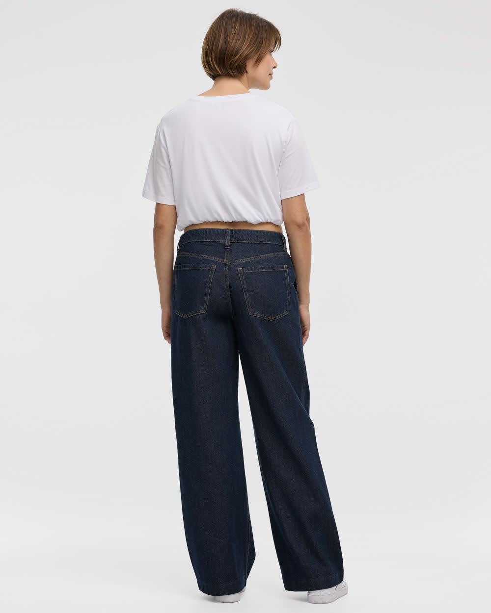 Wide-Leg Mid-Rise Denim Trousers - Image 2
