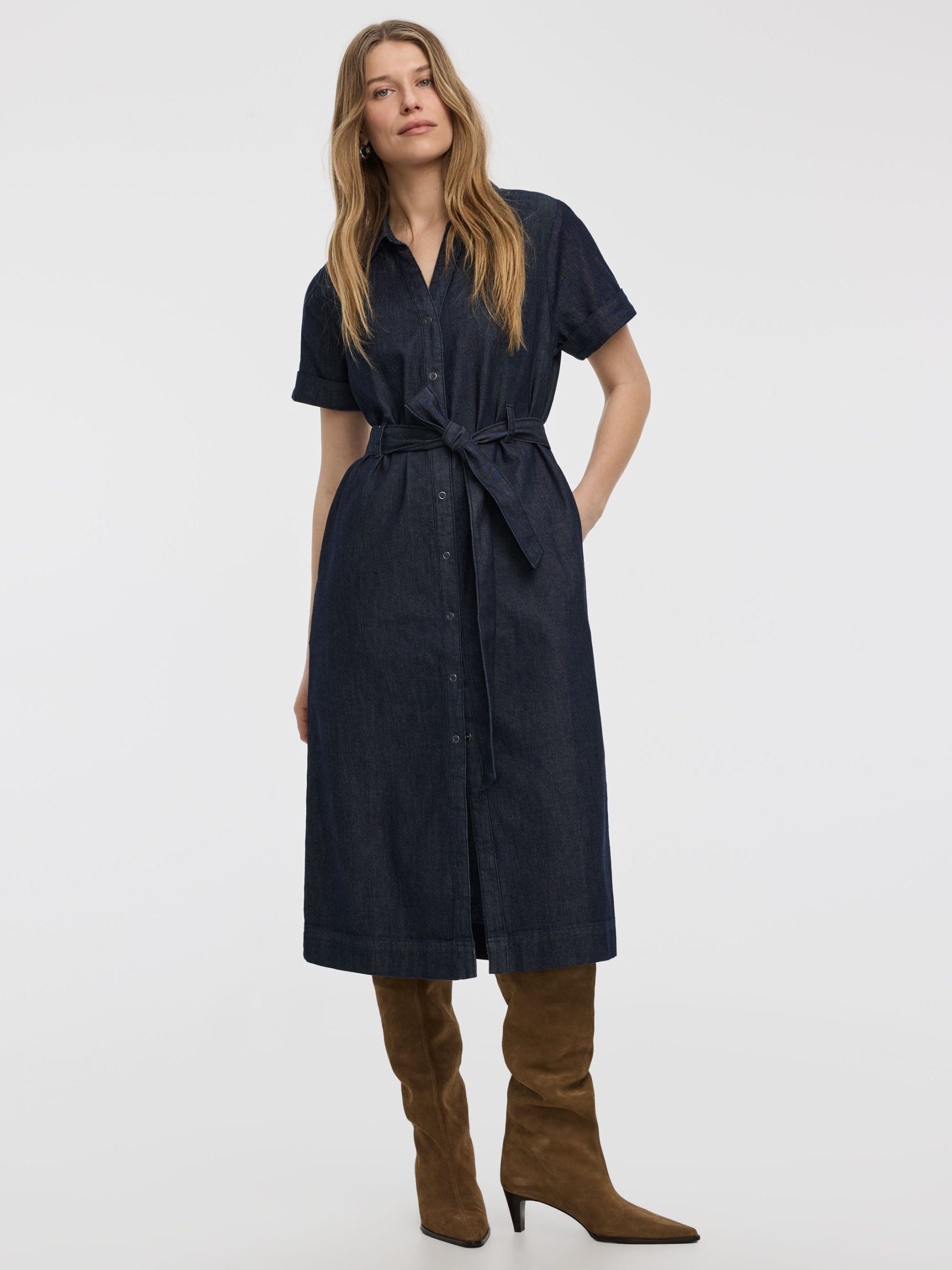 Short-Sleeve Shirt Denim Dress