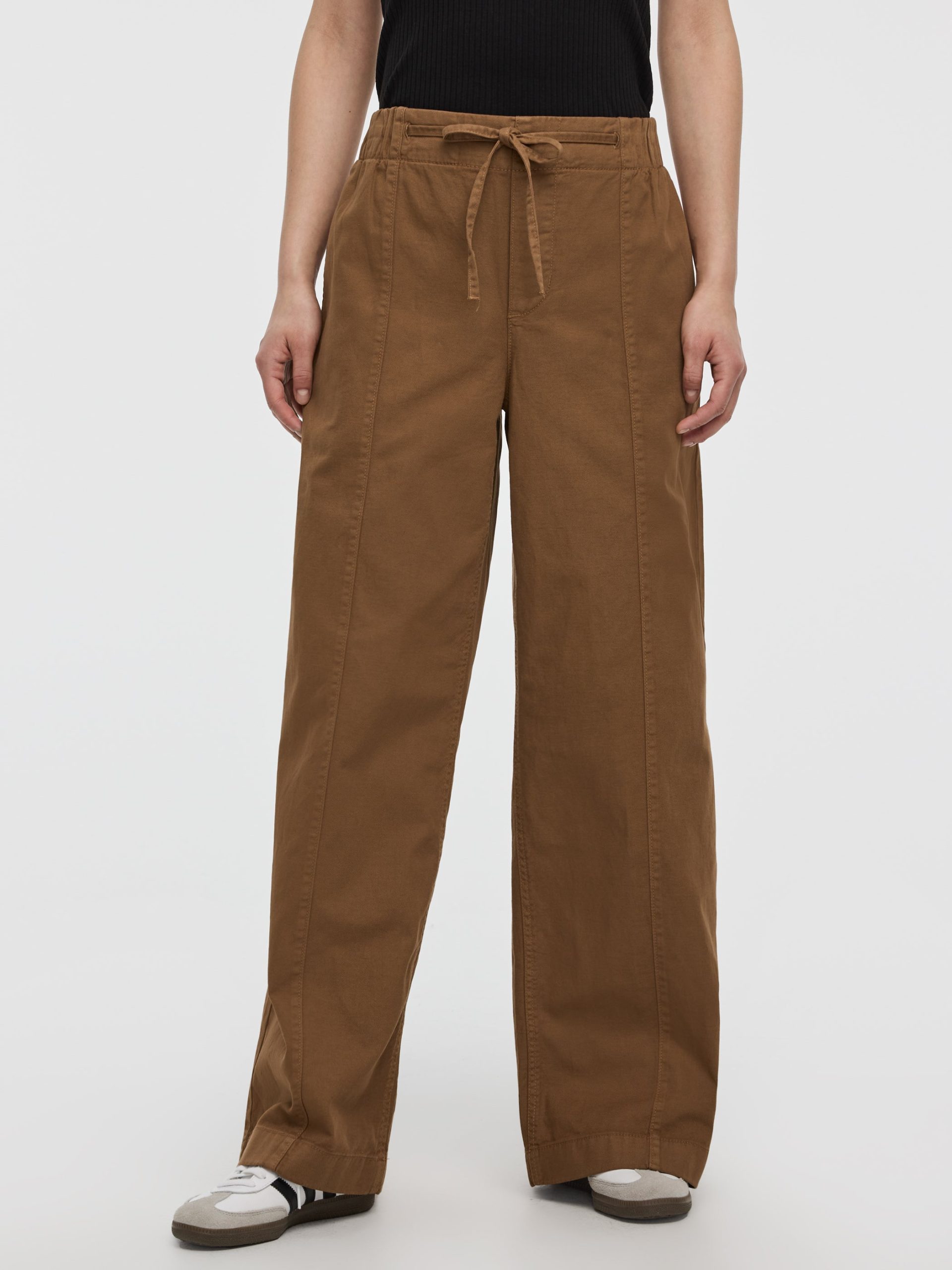 Pull-On High-Rise Linen-Blend Pant - Image 2