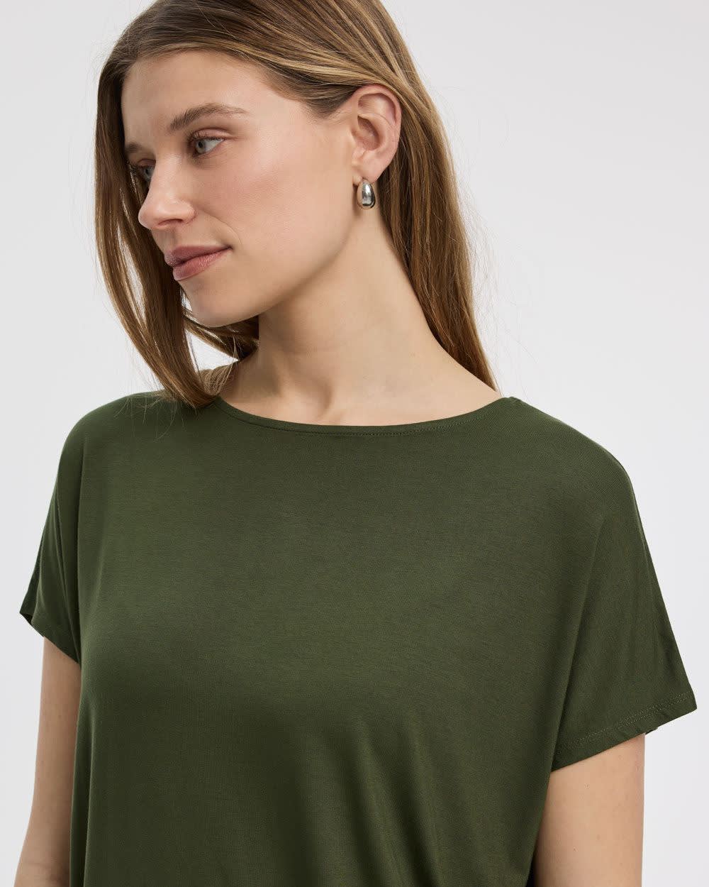 Short-Dolman-Sleeve Boat-Neck T-Shirt - Image 16