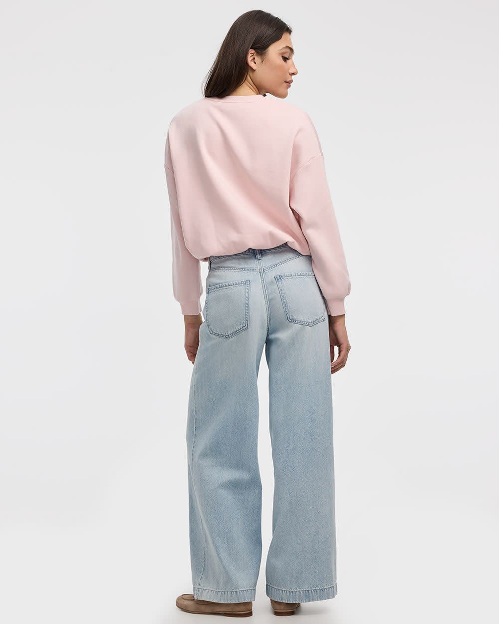 Fleece Sweatshirt with Bubble Hem - Image 2
