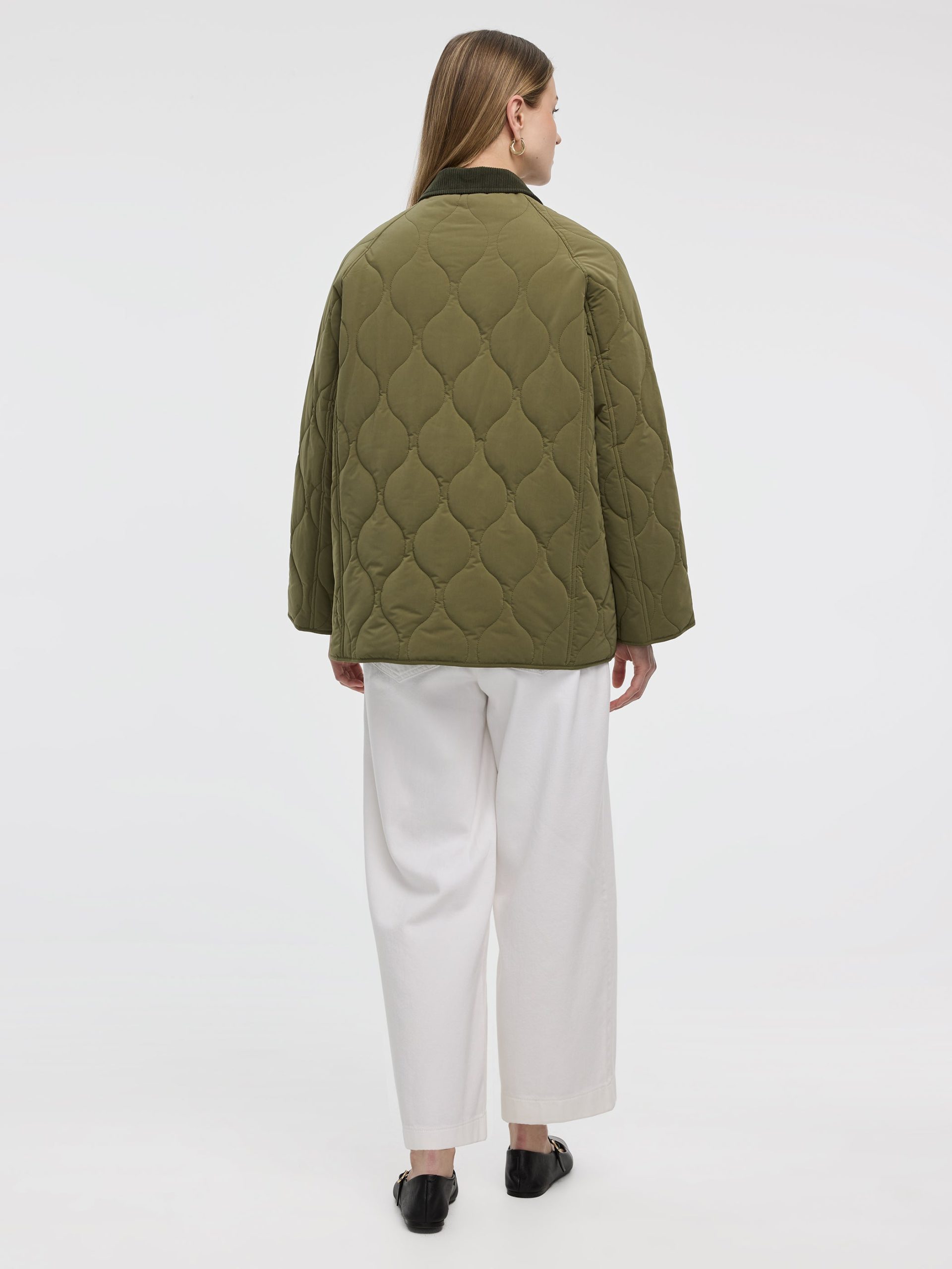 Quilted Jacket with Corduroy Collar - Image 3