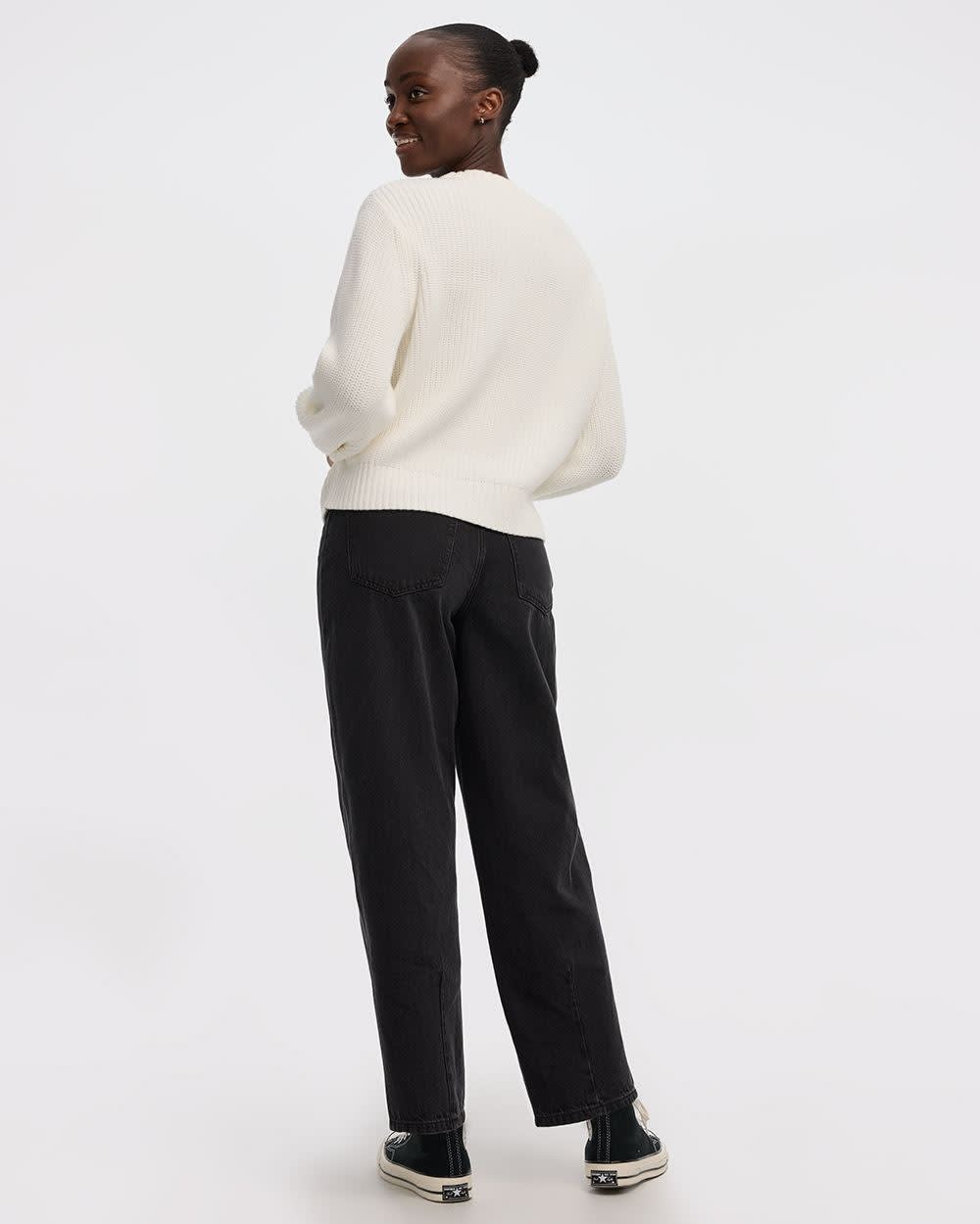 Long-Sleeve Crew-Neck Sweater with Pearls - Image 2