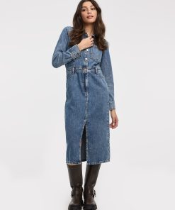Midi Shirt Denim Dress
