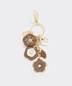 Faux Leather Flower Bag Charm