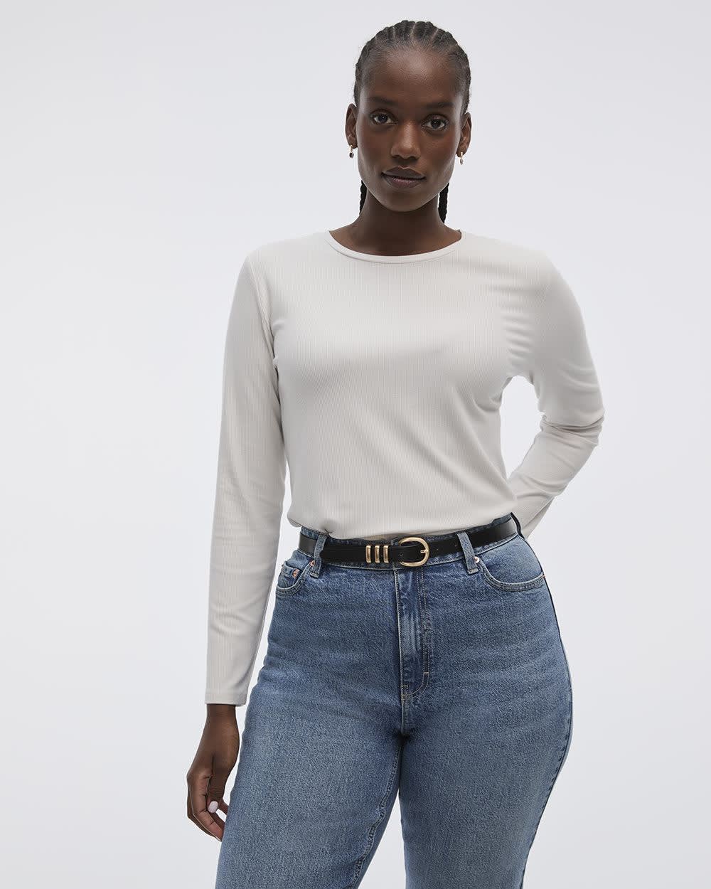 Long-Sleeve Crew-Neck Ribbed Tee - R Essentials - Image 5