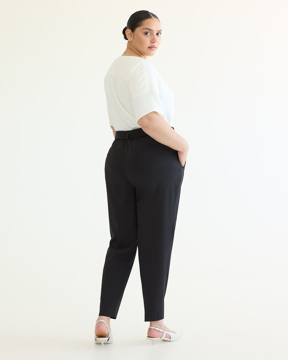 Tapered-Leg High-Rise Pant with Sash - Curvy Fit - The Timeless - Image 2