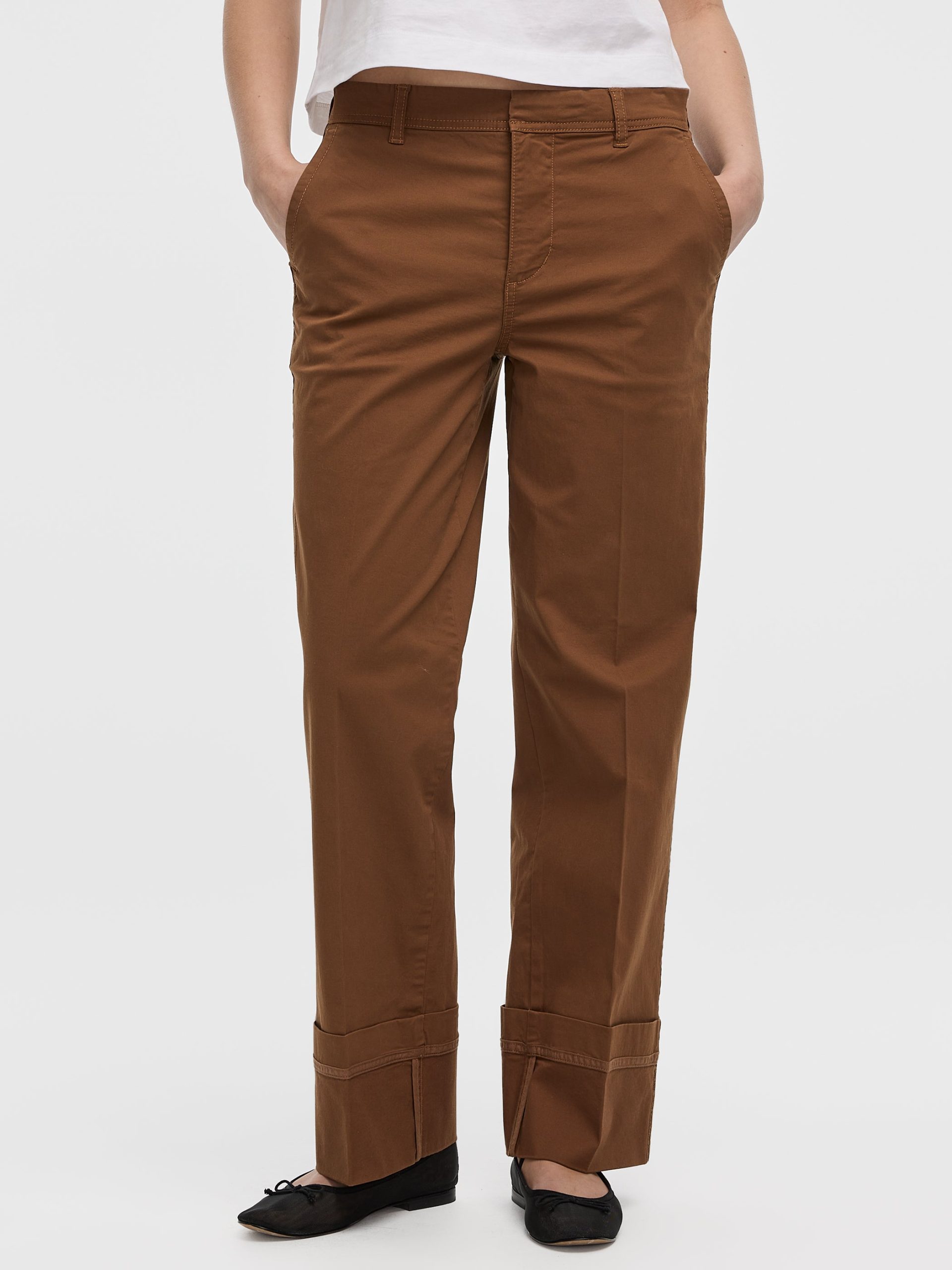 Mid-Rise Straight-Leg Cuffed Chino Pants - Image 2
