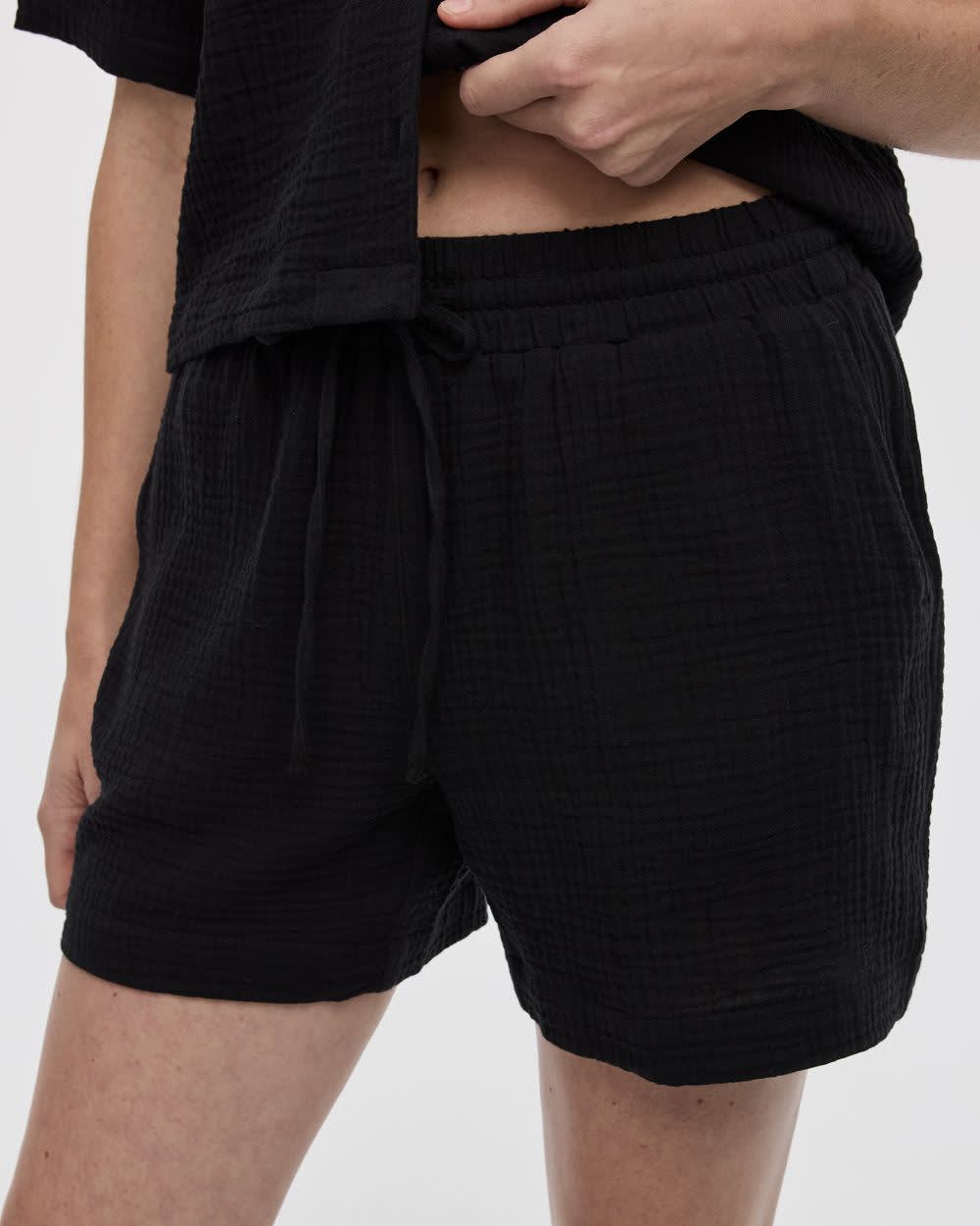 Waffled Cotton Shorts - Image 4