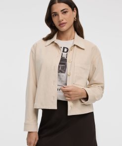 Cropped Faux-Suede Jacket