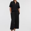 Cropped Wide-Leg Pants - HYLUX Hyba