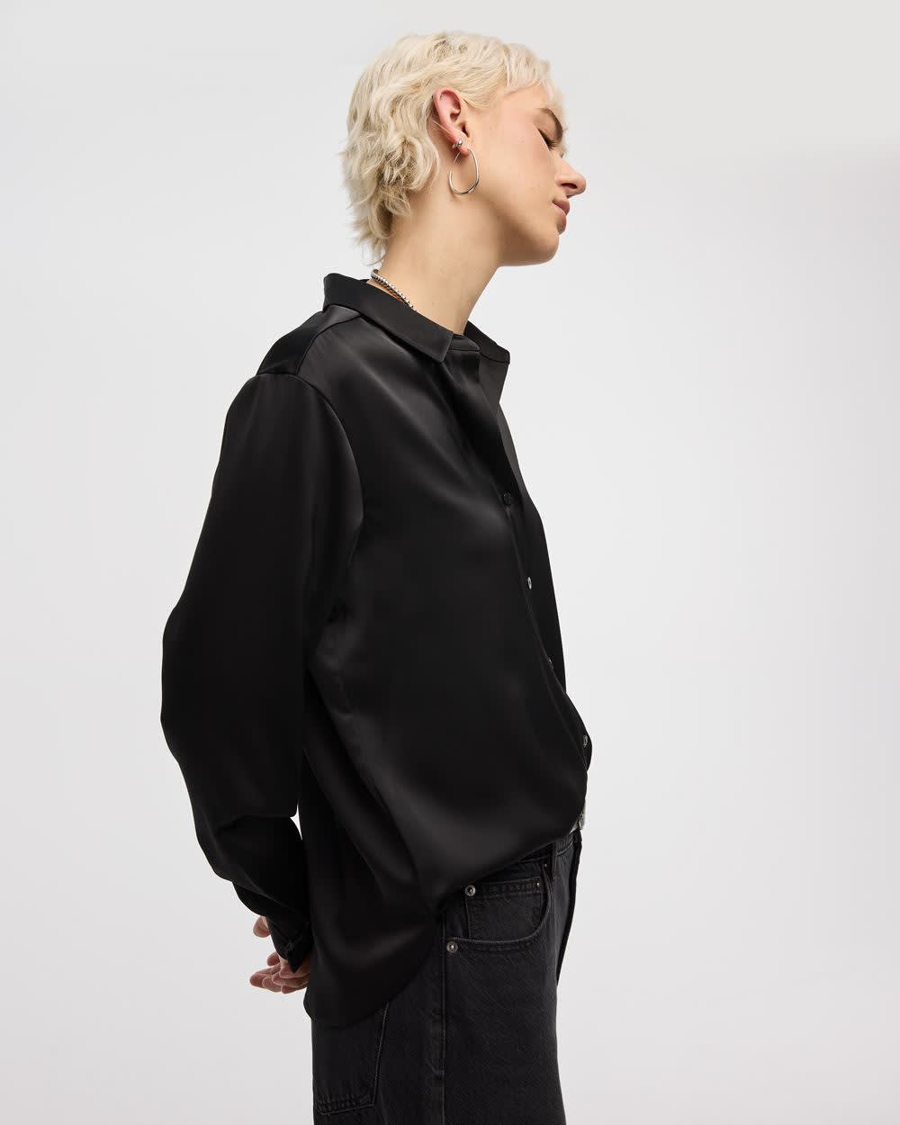 Satin Long-Sleeve Shirt - Image 3
