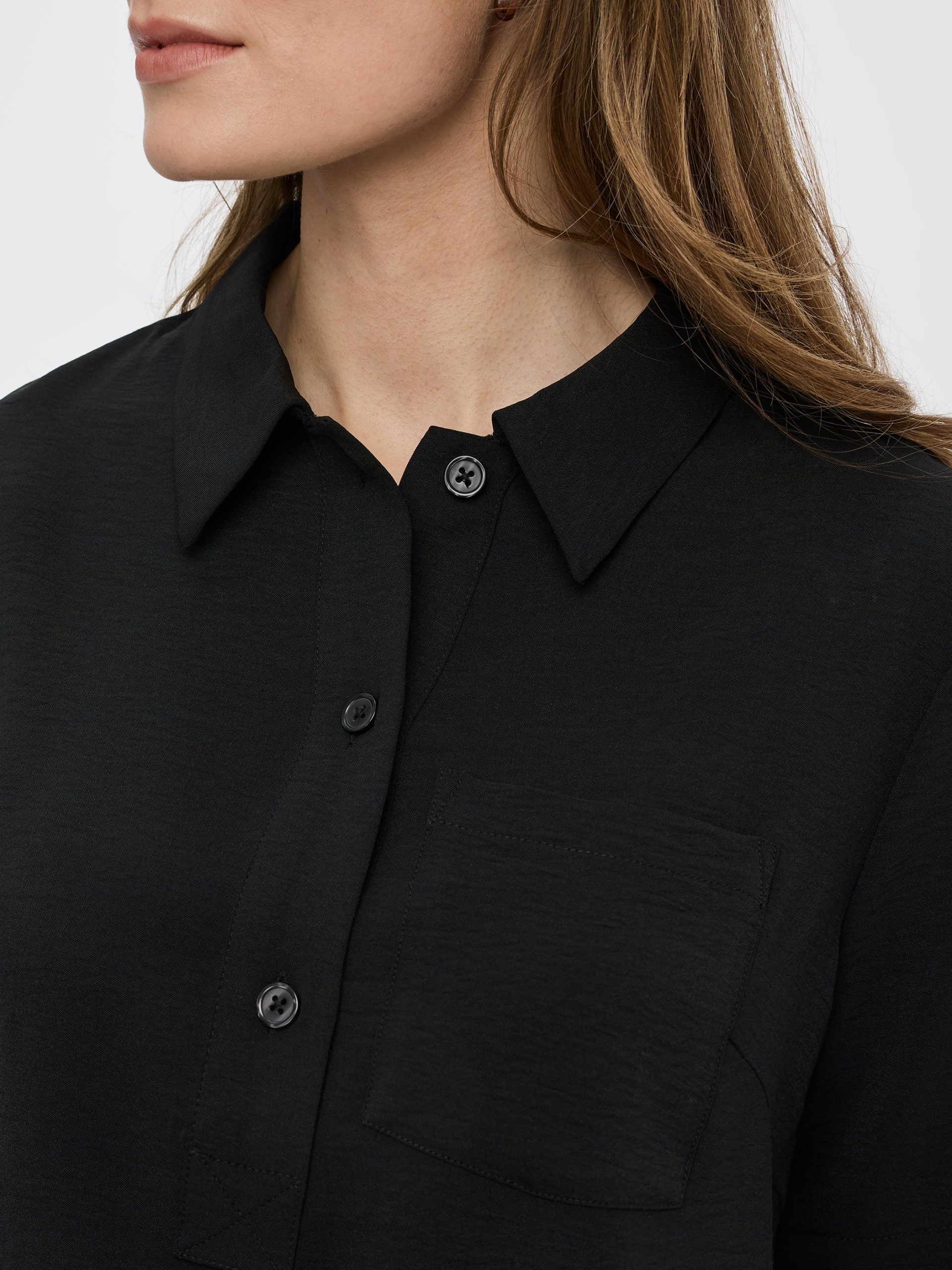 Short-Sleeve Blouse with Shirt Collar - Image 2