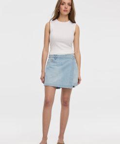 Denim Wrap Skort
