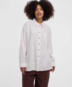 Long-Sleeve Linen-Blend Shirt