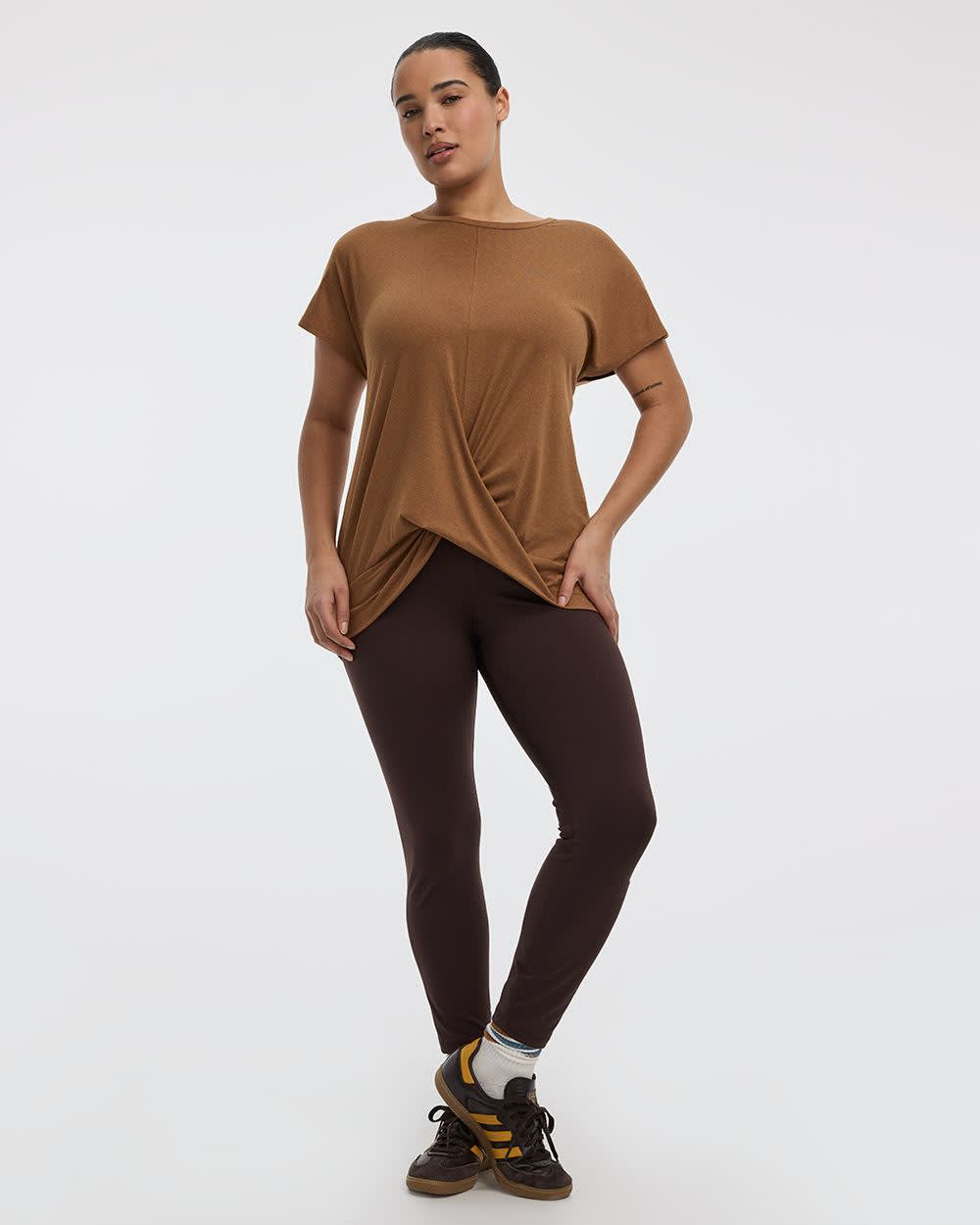 Crew-Neck T-Shirt with Twisted Front - Hyba - Image 3