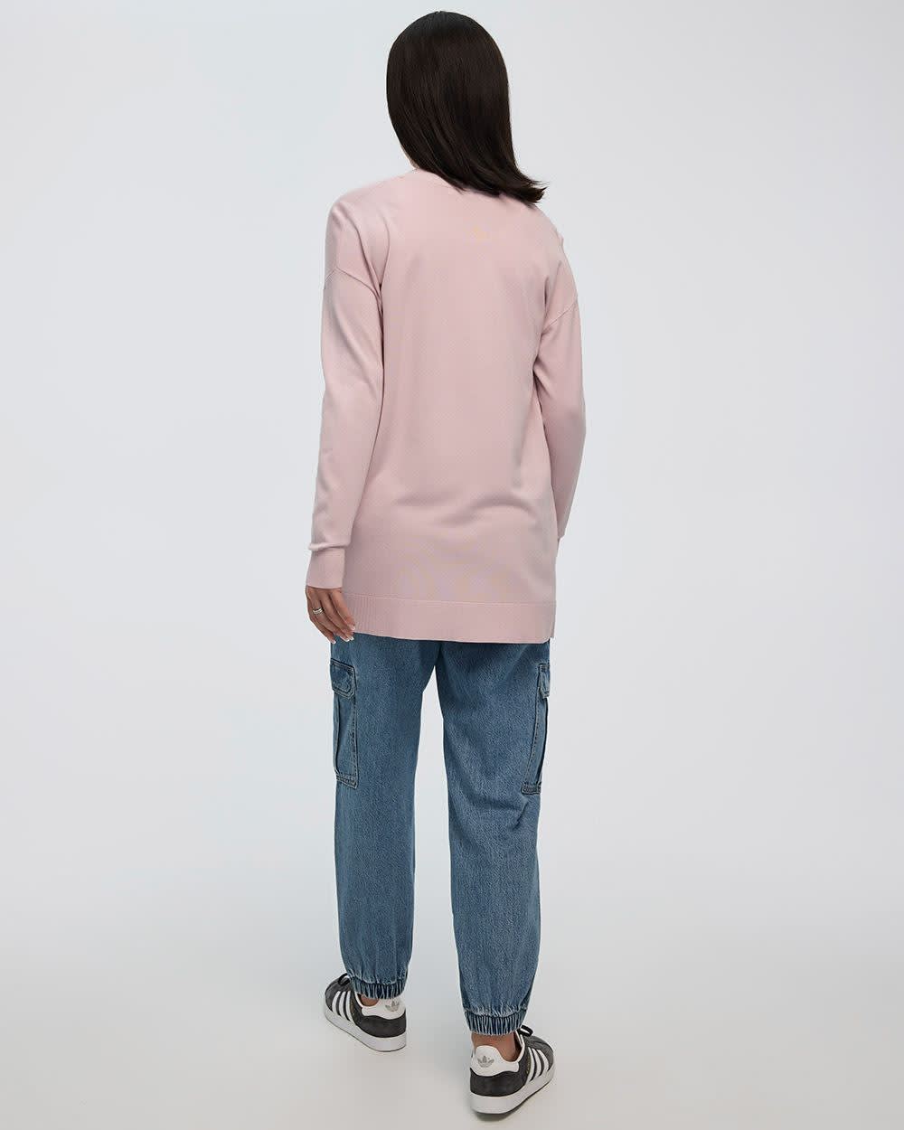 Long-Sleeve Open Cardigan with Pockets - R Essentials - Image 18