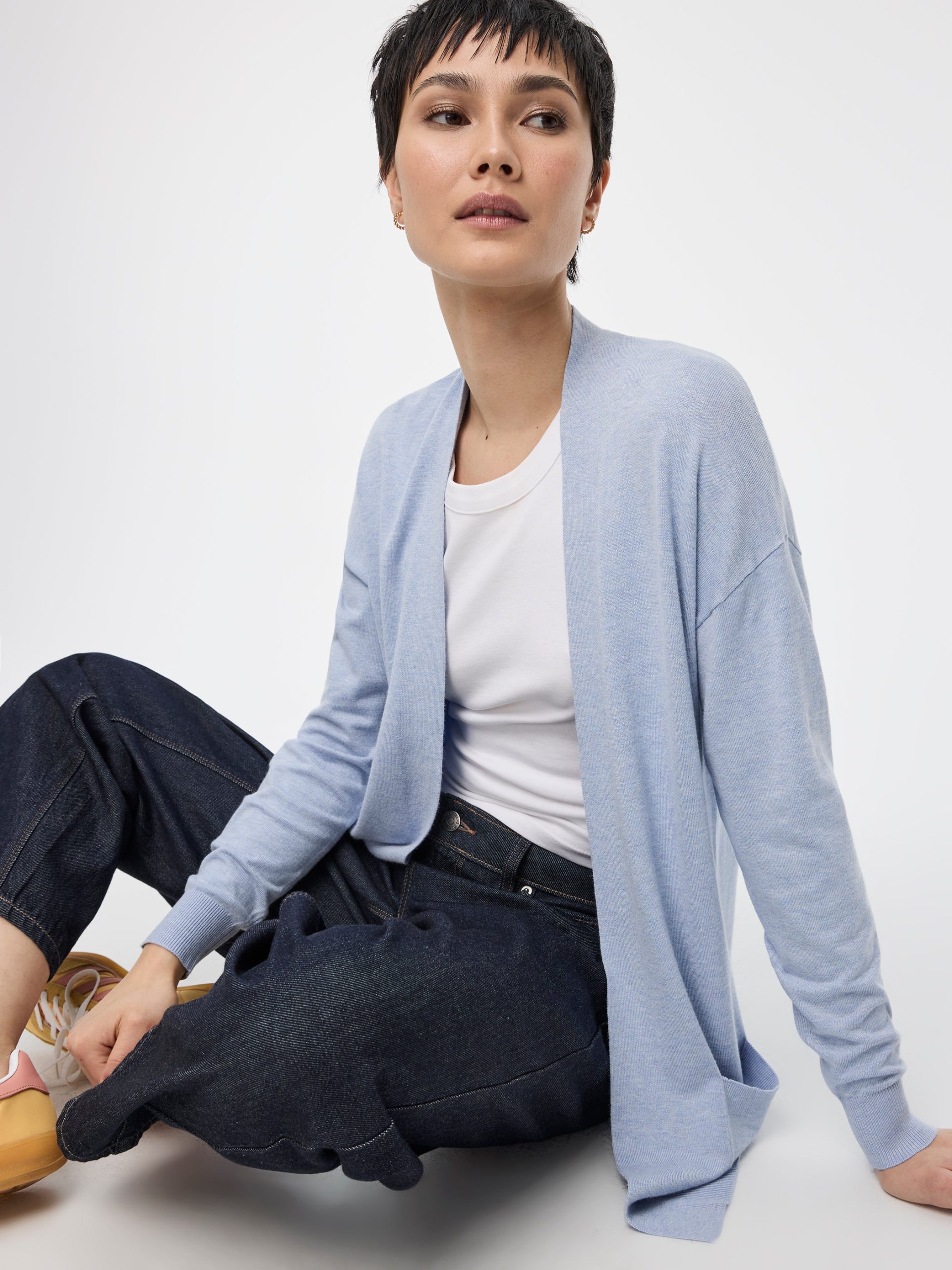 Long-Sleeve Open Cardigan with Pockets - R Essentials - Image 16