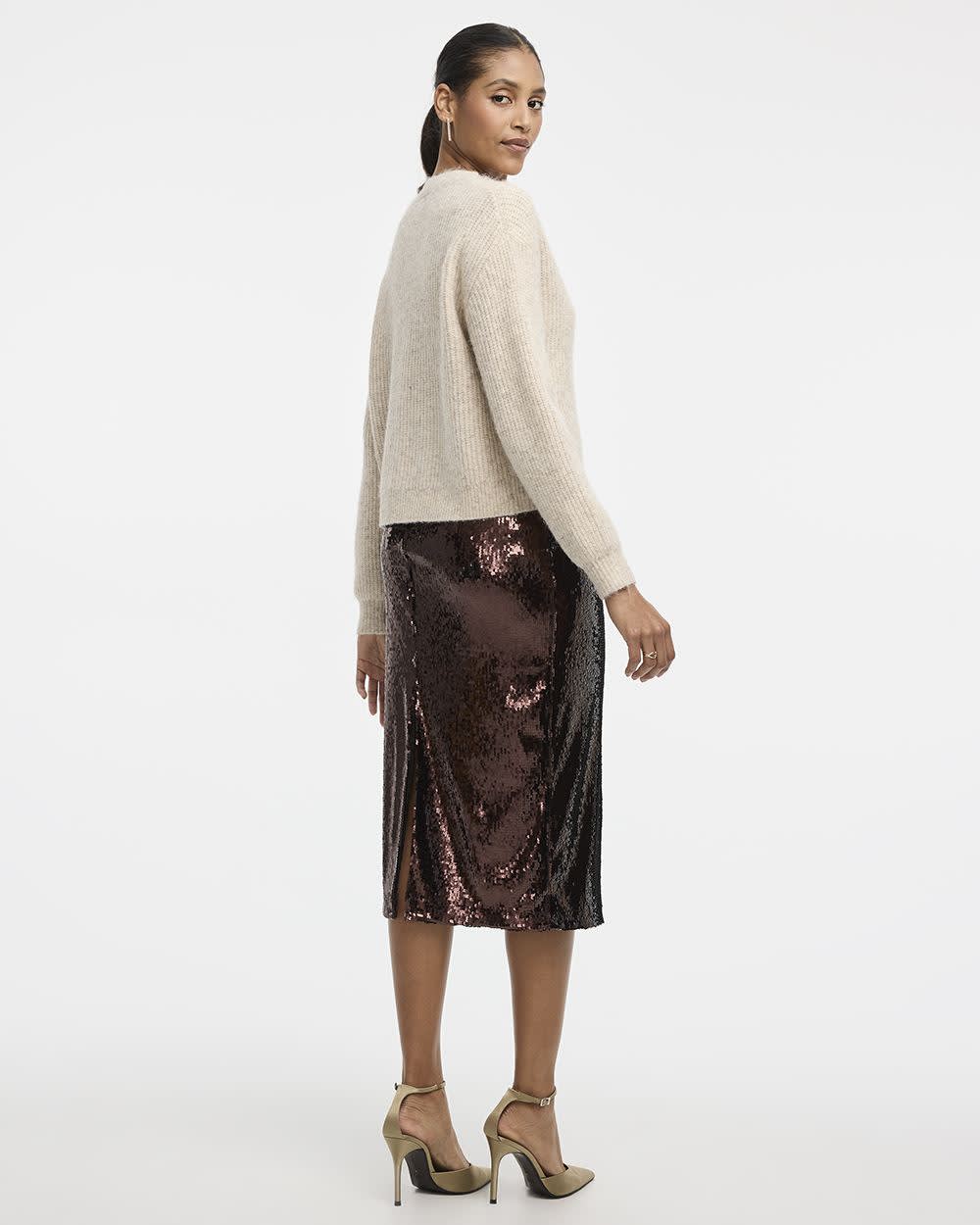 Long-Sleeve V-Neck Loose Cardigan - Image 6