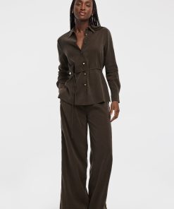 Wide-Leg High-Rise Pull-On Pant